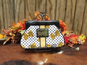 Betseyville By Betsey Johnson White yellow bows with black Clutch Purse Handbag - Picture 1 of 6