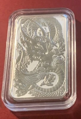 1oz Perth Mint 9999 Silver 2021 Dragon Bar In Capsule - image 1 of 3