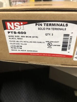 NSI PTS-600 Yellow Die 600 MCM CD23-2CR AL9CU box of 3 - Image 1 of 4