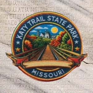 Katy Trail State Park Patch Iron-on Applique Nature Badge, Missouri, Train Track - Picture 1 of 22