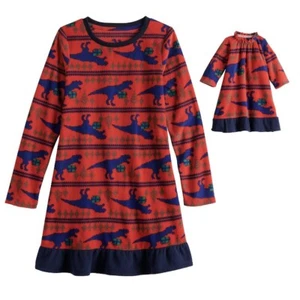 Jammies Girls Tree Rex Dinosaurs Night Gown & Doll Gown Set XL 14-16 New Soft - Picture 1 of 2