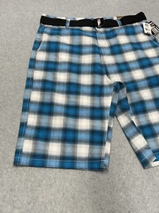 Vintage SouthPole Shorts Baby blau weiß Muster 42 BT Schatten - Bild 1 von 16