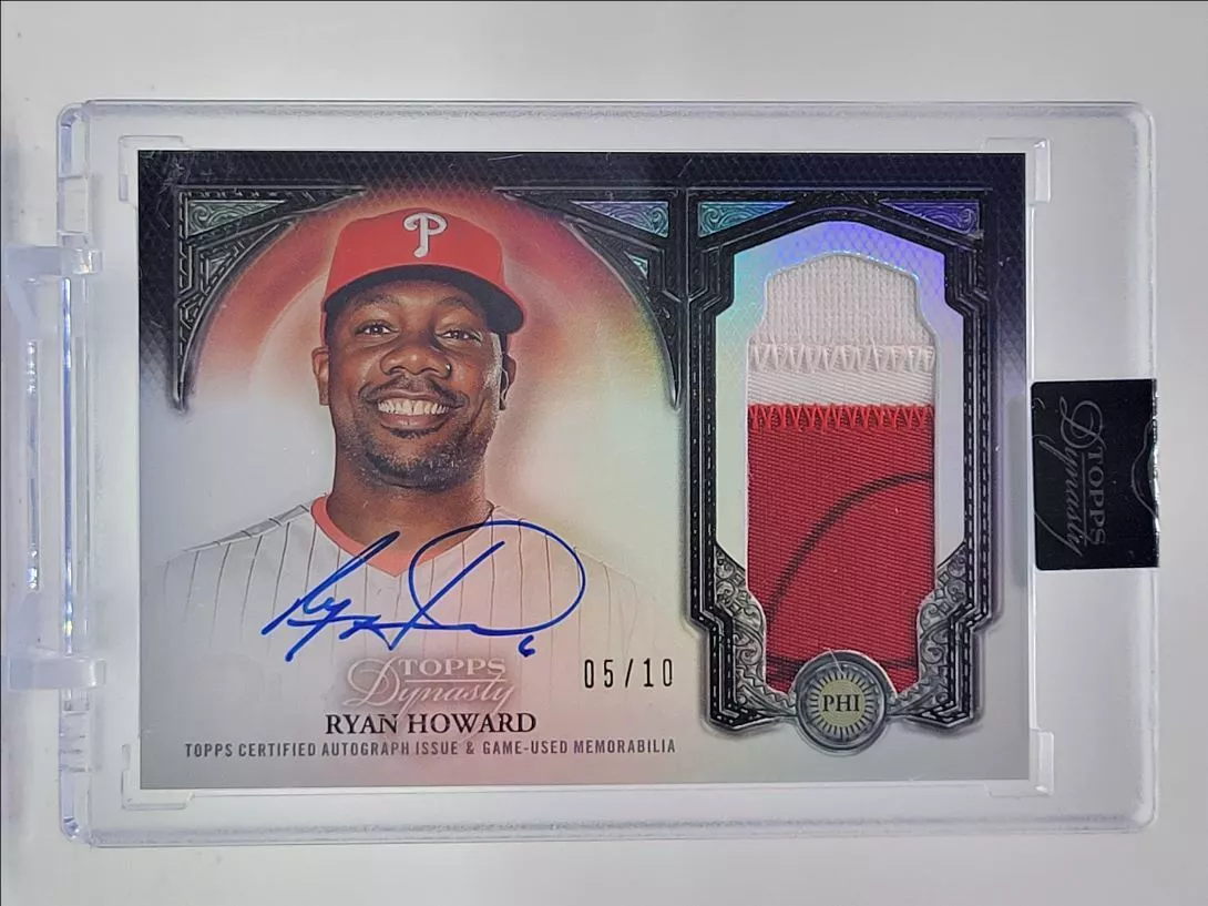RYAN HOWARD 1 2023 TOPPS DYNASTY PATCH AUTOGRAPH PHILLIES AUTO /10 Q0398
