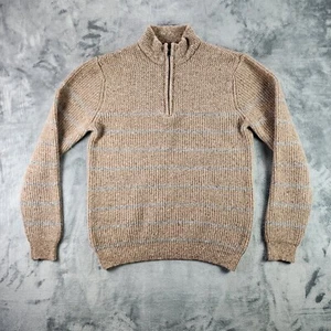 Cutter & Buck Sweater Mens Size L Brown Italian Yarns Wool Nylon 1/4 Zip Thick - Picture 1 of 8