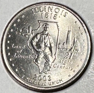 Cuarto de cuarto del estado de Illinois D 2003 sin circular - Imagen 1 de 4