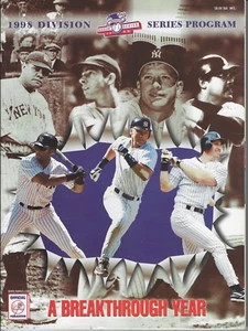 NEW YORK YANKEES v TEXAS RANGERS - 1998 AL Divisional Series Program - AUTHENTIC - Picture 1 of 2