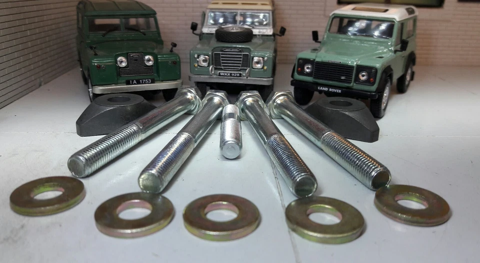 Land Rover Series 2 2a 3 Defender Exhaust Manifold Stud Nuts Bolt Clamps Set - Image 1 of 1