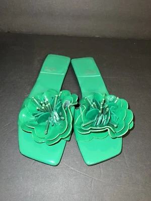 Mujer Jeffrey Campbell Blanco Charol Flor Sandalia Plana Zapato Plano Talla 6 Foto 1 de 4