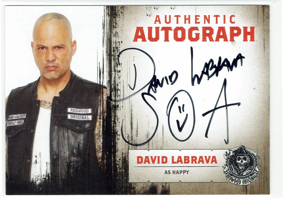Sons of Anarchy Seasons 1-3 Autograph Auto A26 David Labrava as Happy Lowman - Image 1 of 1