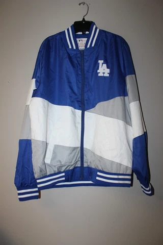 New MLB Los Angeles Dodgers embroidered polyester zip up jacket men size M Cover