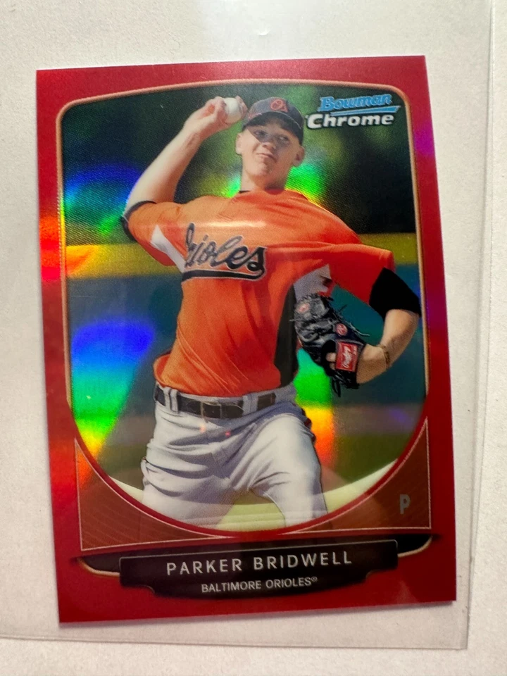 K54,554 - 2013 Bowman Chrome Mini Red Refractors #91 Parker Bridwell #/10 - Image 1 of 1