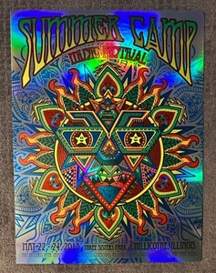 PANIC DIFFUSO STS9 MOE SUMMER CAMP 2015 FOIL POSTER SERIGRAFIA ORIGINALE - Foto 1 di 1