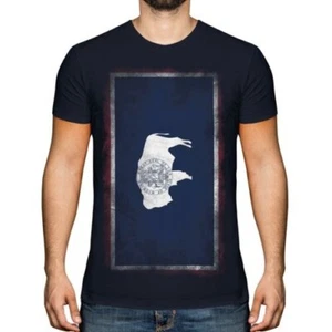 Wyoming Verblasste Staatsflagge Herren T-Shirt Wyomingite Hemd Trikot Gift - Picture 1 of 21
