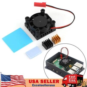 Squared Fan Single Cooling Fan with Heatsink For Raspberry Pi 4 Model B/2B/3B+ E - Picture 1 of 8
