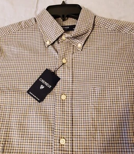 NWT Cremieux Club 38 Mens S Classic Button Down Shirt Long Sleeve Plaid - Picture 1 of 3