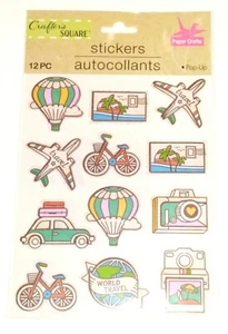 WORLD TRAVEL Vacaciones Artesano Cuadrado 3D Álbum de Recortes Artesanía Adhesivo OFERTA - Imagen 1 de 1