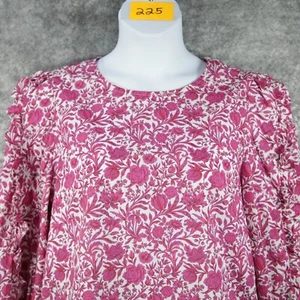 J Crew Shirt Women M Pink Liberty Fabric Sambourne Floral Ruffle Country Prairie - Picture 1 of 12