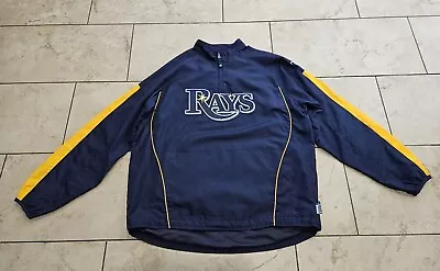 Tampa Bay Rays Majestic Quarter Zip Pull Over Cool Base Jacket. Adult XL - Image 1 of 4