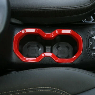 Front Water Cup Holder Trim Ring Cover For Jeep Renegade 2016+ Red Accessories - Imagem 1 de 4
