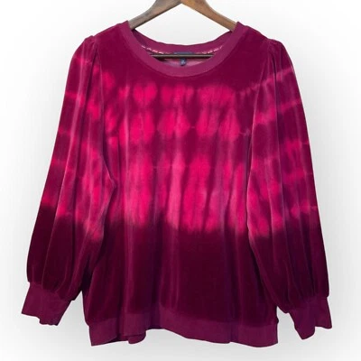 Sudadera Democracy Velour Mujer Talla 2X Púrpura Ombre Cuello Redondo Manga Abullonada Foto 1 de 4