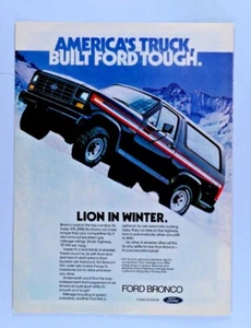 1982 Ford Bronco Vintage Lion In Winter Original Magazine Print Ad 8.5 x 11" - Picture 1 of 3