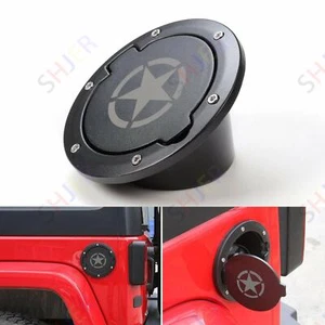 Cubierta de puerta de llenado de combustible exterior negro mate tapa de gasolina para Jeep Wrangler JK 2007-10 - Imagen 1 de 6