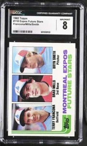 1982 TOPPS #118 TERRY FRANCONA/BRAD MILLS/BRYN SMITH CGC 8 NM/MINT RC R ID: 1948 - Picture 1 of 2