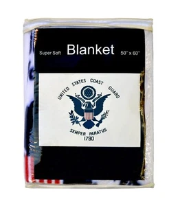 Coast Guard Flag Fleece Blanket *NEW* 50"x60" USCG Travel Throw Cover U.S. Gift - Picture 1 of 2