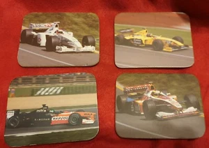 4 1999 Vintage Formula 1 Coasters by Carefree Coasters Hill Jordan Herbert F1 - Picture 1 of 6