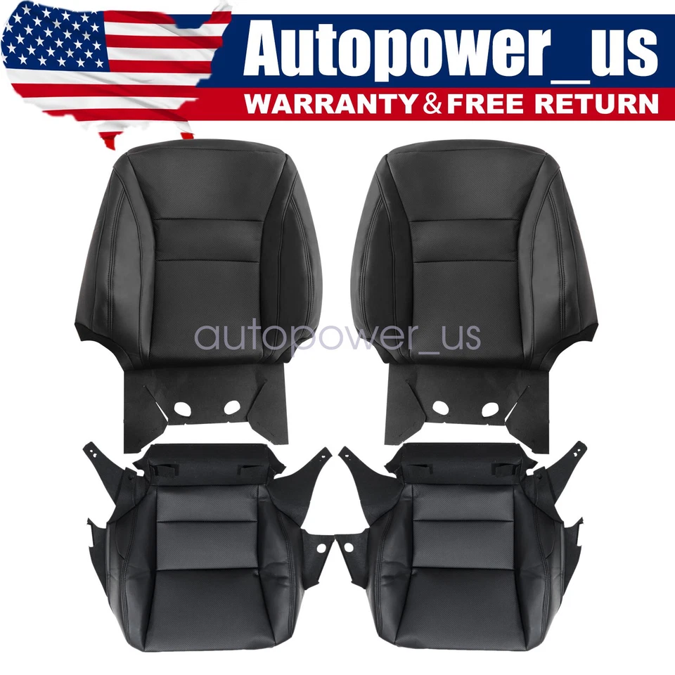 For 2013-2017 Honda Accord Front Side Bottom & Top Seat Cover Black Perforated - Image 1 of 1