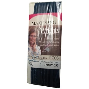 Wrights Maxi Piping 2.5 YD 2.30M Navy 055 1/2" Wide PC03 VTG 2000 - Picture 1 of 9
