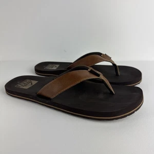 Reef Flip Flop Herren 9 braun Leder Heritage Twinpin Gummi Schuh Slipper schwarz - Bild 1 von 6