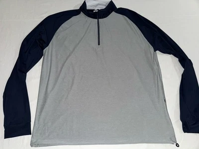 Pullover ligero de golf recto con cremallera 1/4 para hombre XXL azul/gris *funciona pequeño Foto 1 de 4