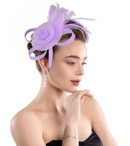Fascinators for Women Tea Party Hats for Women Fascinator Church Hat with Cli... - Picture 1 of 7