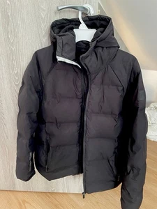 BOYS BLACK NEXT PUFFER JACKET COAT PADDED 12 Y Very Warm Hooded Fleece Lined - Picture 1 of 4