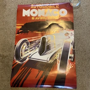 Póster de coche de carreras de fórmula estilo vintage del Gran Premio de Mónaco 1930 24x36 - Imagen 1 de 1