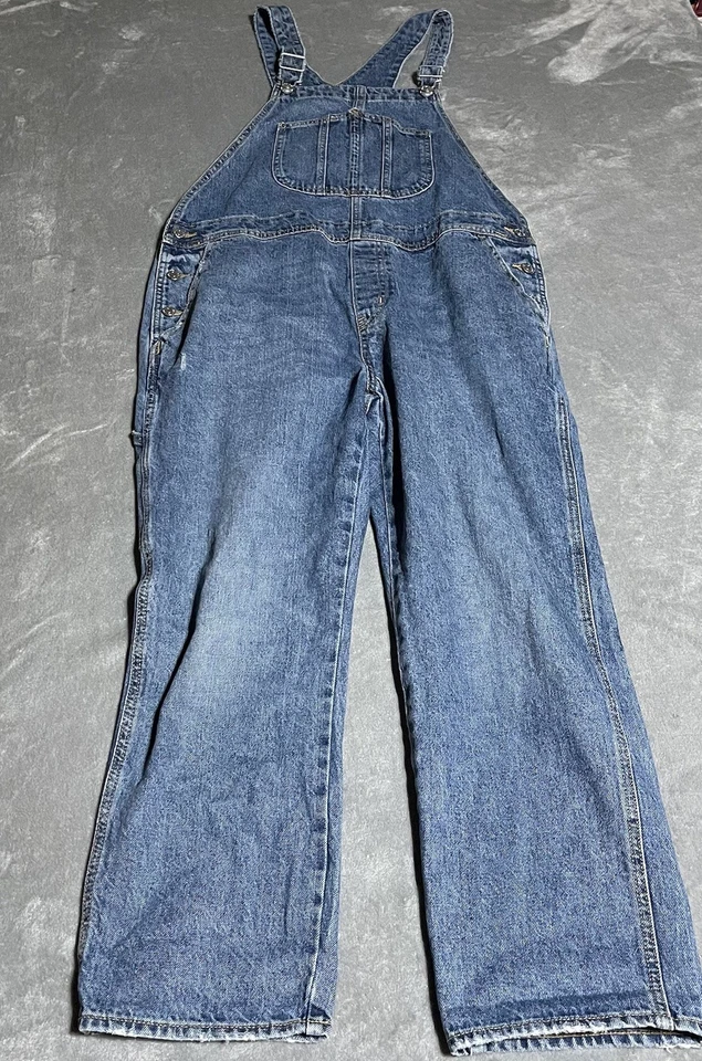 Mono vaquero Old Navy para mujer 14 lavado medio clásico carpintero pierna recta Foto 1 de 4