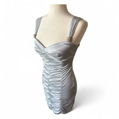 Vestido Y2K Love Tease Plateado Bodycon Bling Talla 5 Foto 1 de 4