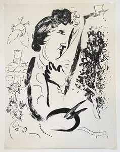 MARC CHAGALL 1963 Litografía Original “Autorretrato” - Imagen 1 de 3