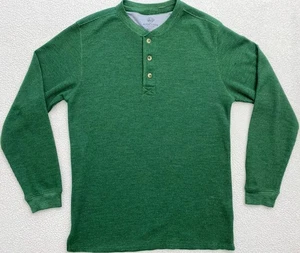 alpine laghi waffle maglia termica Henley camicia uomo verde medio  - Foto 1 di 6