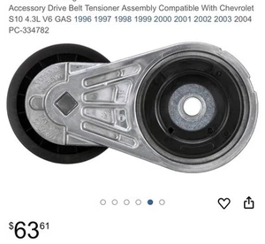 Chevrolet Accessory Drive Belt Tensioner Assembly Chevy S10 4.3 V6 96-04 - Picture 1 of 5