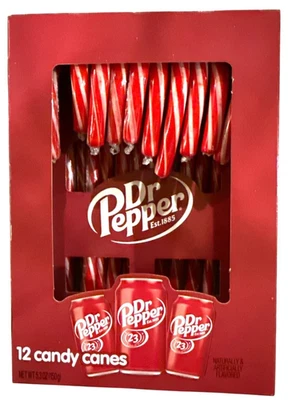 *Limited Edition*- Dr. Pepper Flavored Candy Canes 12ct Box -Holiday/Christmas - Image 1 of 2