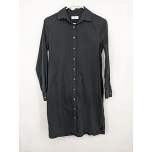 Untuckit Womens Angelina Black Dress Button Down Shirt Dress Size 4 Long Sleeve - Picture 1 of 6