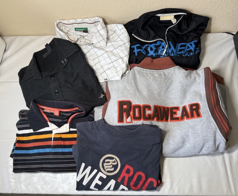 Lot Of 6 VTG Rocawear Mens 2/3XL Clothes Shirts Y2K Streetwear Clash Street Loud - Image 1 of 4