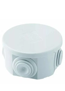 Round Junction Box IP44 Waterproof Outdoor Electrical - Grey Pack Of 5 - Picture 1 of 4