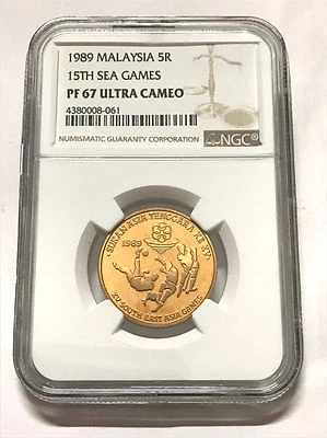 Malaysia 5 Ringgit 1985 Sea Games 15th Proof Coins NGC PF67 - Image 1 of 2