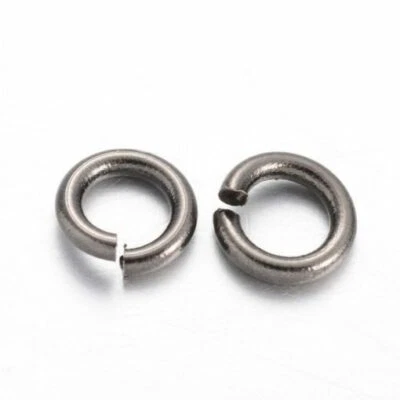 100 piezas Anillos de salto abiertos Gunmetal - 6 mm x 1 mm - Calibre 18 (1 mm de espesor) Foto 1 de 2