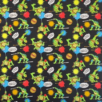 Tecido criativo vintage anos 90 TMNT Teenage Mutant Ninja Turtles primavera 44"x24" - Imagem 1 de 4