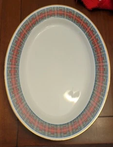 Williams Sonoma Royal Stuart Schottenkaro grün rot schwer Servierplatte 16x12 - Bild 1 von 4