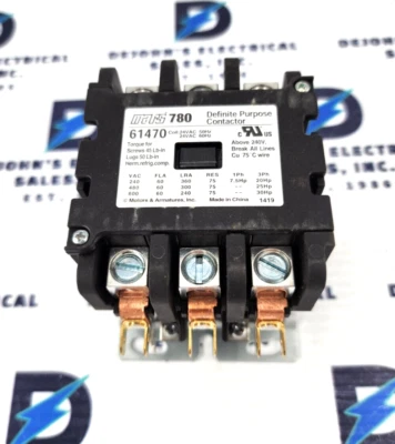 MARS 780 61470 60 AMP 3 POLE 24V COIL DEFINITE PURPOSE CONTACTOR - Image 1 of 4